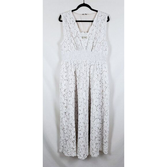 Baltic Born Dresses & Skirts - Baltic Born Lace Midi Dress Womens XL? White Bridal Romantic Formal Elegant